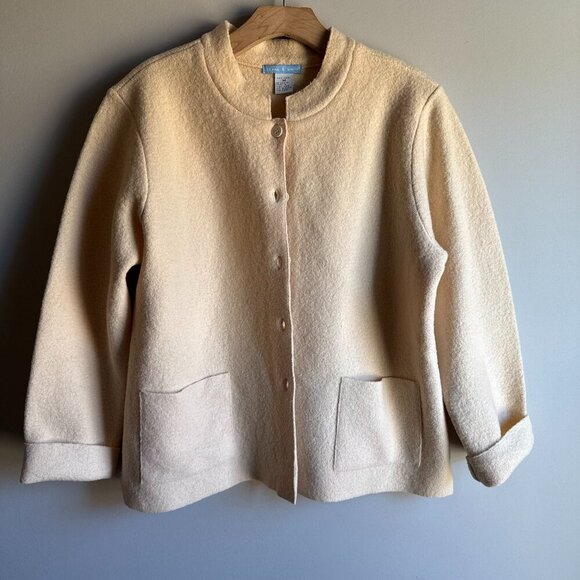 Vintage Deane & White Wool Cream Lightweight Jacket Size Medium - Picture 1 of 5